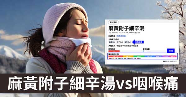 從經絡理解「麻黃附子細辛湯」改善喉嚨痛神效原因!